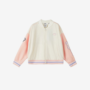 Skechers/斯凯奇正品2023秋季新款女童运动休闲字母夹克外套