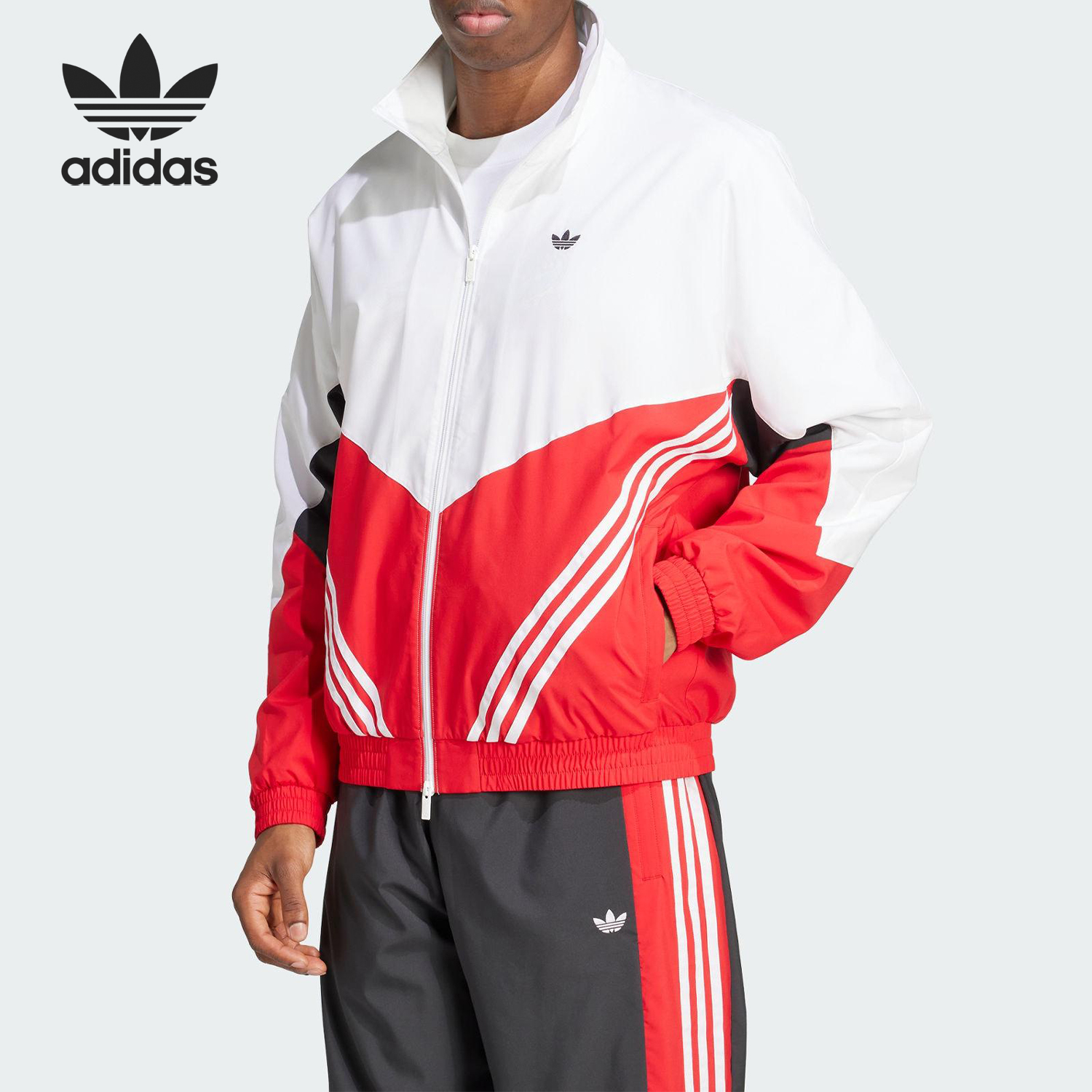 Adidas/阿迪达斯正品三叶草男士立领运动经典休闲宽松外套KA4549