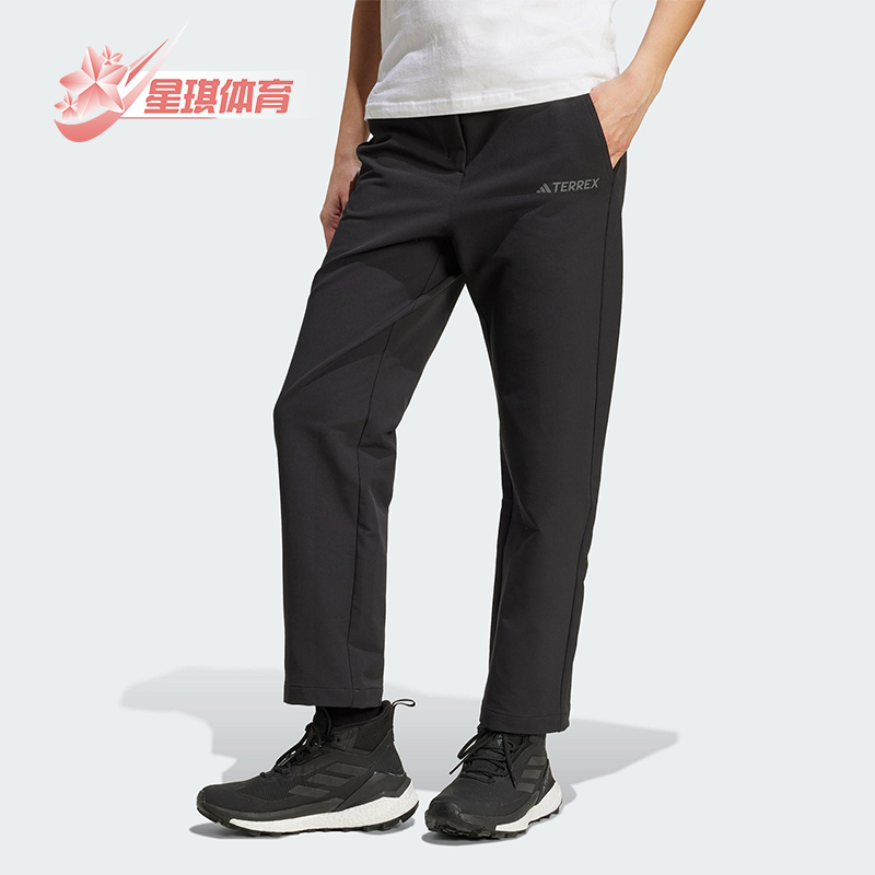 Adidas/阿迪达斯正品2025女士休闲户外透湿保暖软壳运动裤JV8749