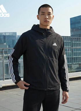 Adidas/阿迪达斯正品ESS 3S RAIN H J男士连帽运动外套JM1056