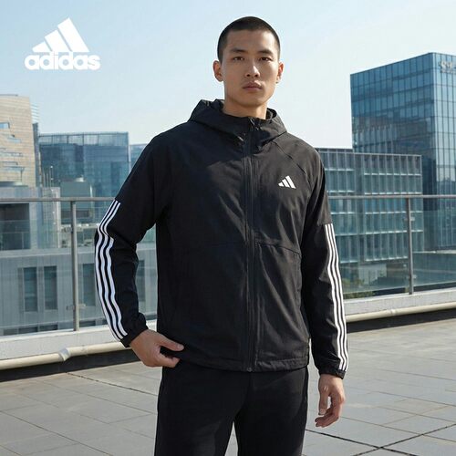 Adidas/阿迪达斯正品ESS 3S RAIN H J男士连帽运动外套JM1056
