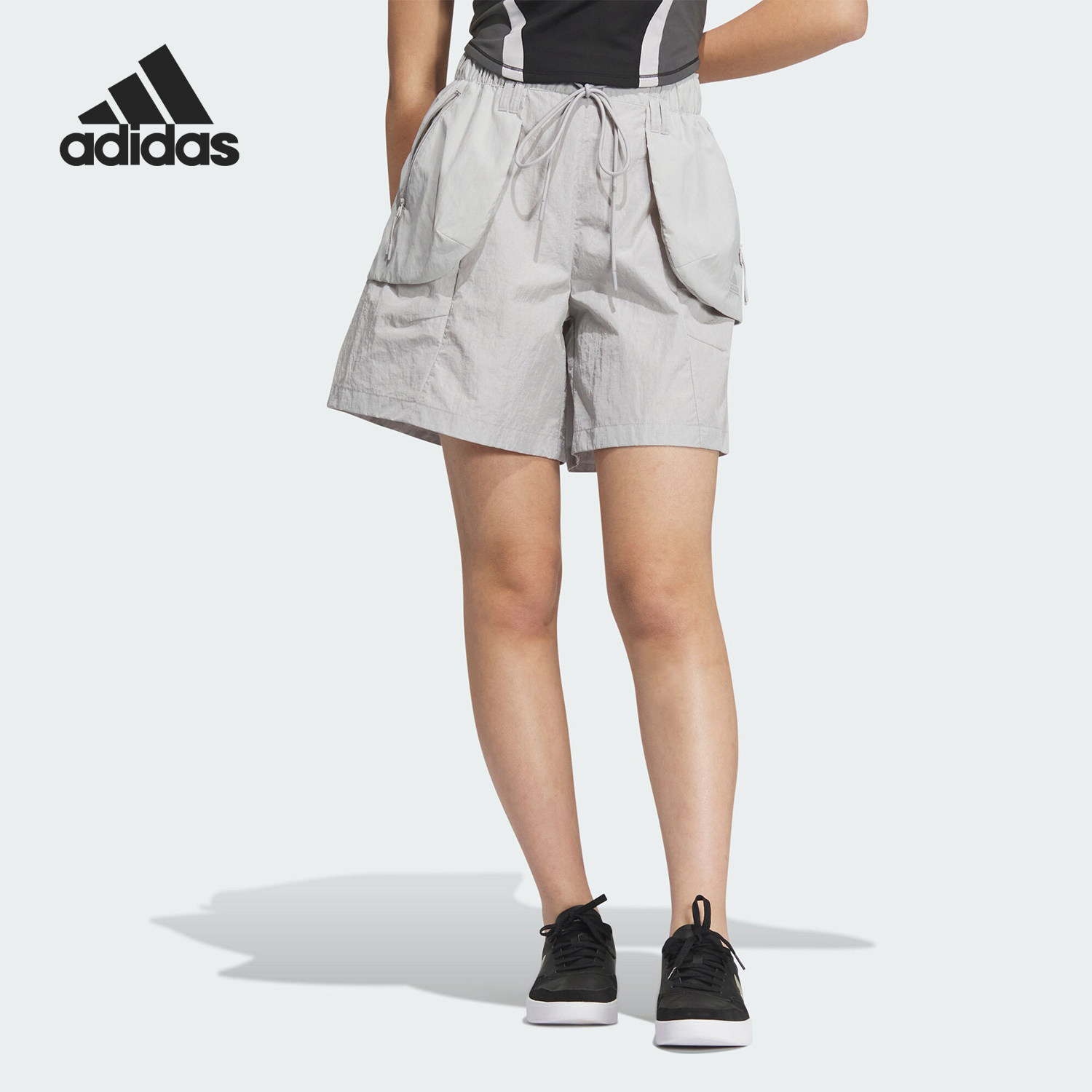 Adidas/阿迪达斯正品FUSTL WV SHORT女士工装梭织短裤JJ1597