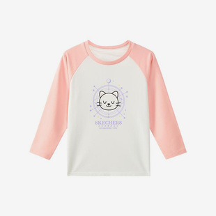 SLEEVE Skechers LONG TEE女童卡通針織長袖 斯凱奇正品 T恤