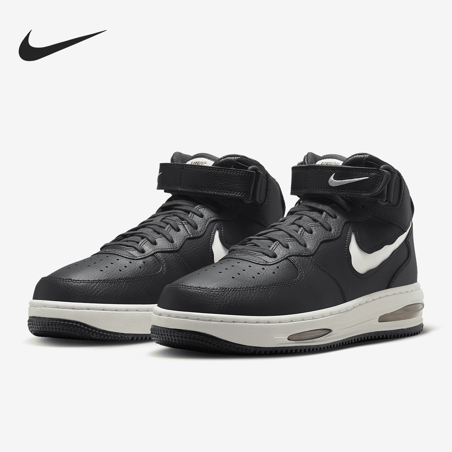 Nike/耐克正品Air Force 1男士中帮魔术贴经典气垫板鞋FB1374-001