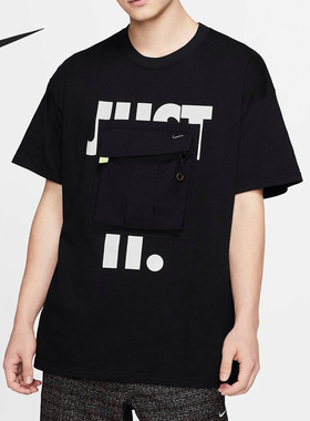 Nike/耐克正品iSPA Air 经典logo男子口袋运动休闲黑色短袖CD8350