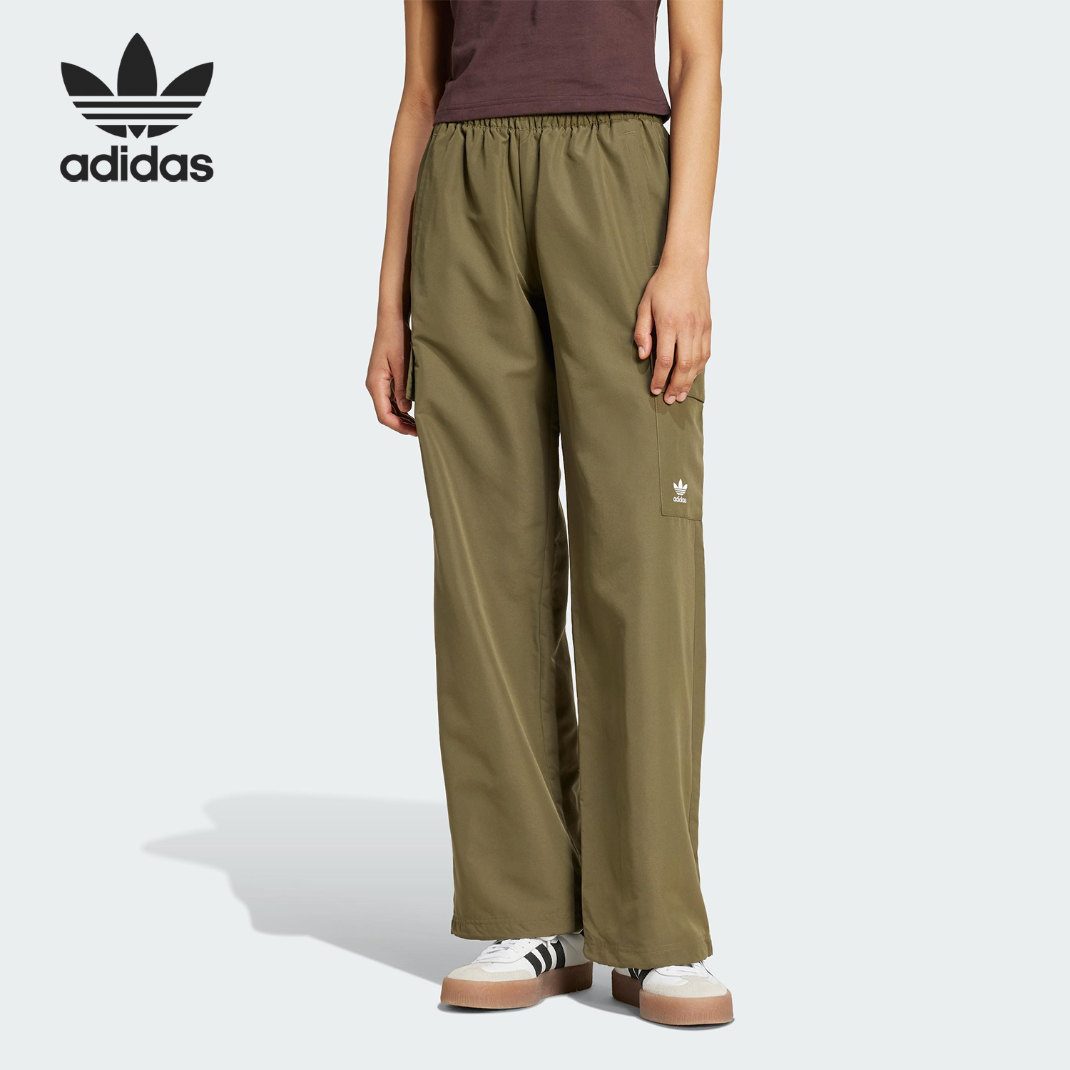 Adidas/阿迪达斯正品三叶草女士工装宽松休闲运动长裤IX9972
