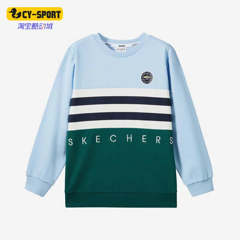 Skechers/斯凯奇正品春秋新款大童运动休闲舒适撞色卫衣 P322B022