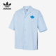 阿迪达斯正品 三叶草男士 休闲宽松透气短袖 Adidas 衬衫 JI7230
