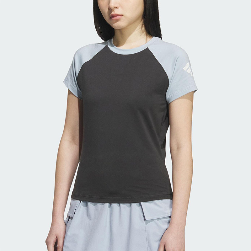 Adidas/阿迪达斯正品夏季款女士时尚别致插肩袖修身短袖T恤KC3767