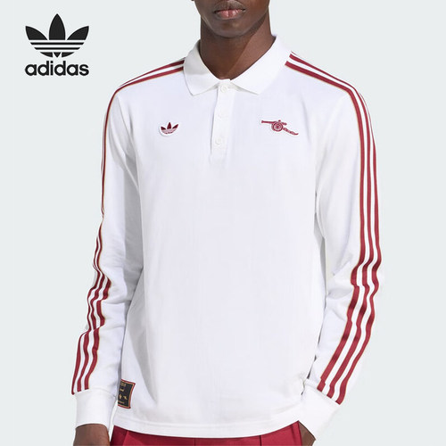Adidas/阿迪达斯正品运动生活系列新款经典男白红色POLO衫JM9396