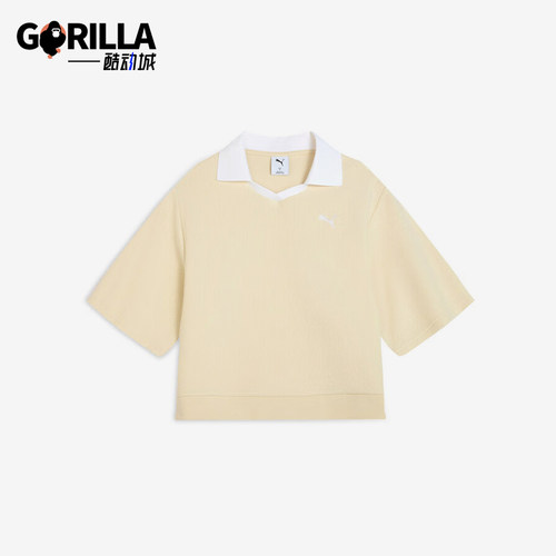 Puma/彪马正品2025夏季款女士针织翻领经典短款POLO衫631717-87