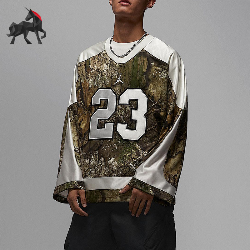 Nike/耐克正品JORDAN男士训练圆领套头宽松冰球球衣IB3965-222