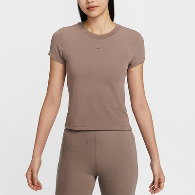 Nike/耐克正品2025女士透气运动训练短款修身针织T恤FV5509-233