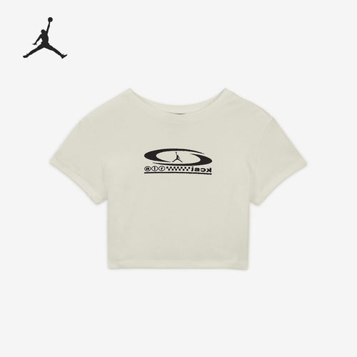 Nike/耐克正品JORDAN女士半截袖圆领印花针织短袖FQ7806-133