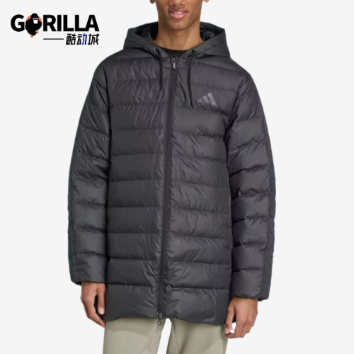 Adidas/阿迪达斯正品冬季男士轻薄简约经典连帽保暖羽绒服JM4061