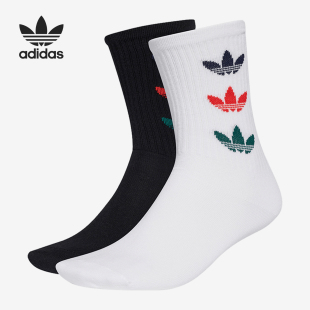 中筒运动袜两双装 三叶草男女同款 GD3560 阿迪达斯正品 Adidas