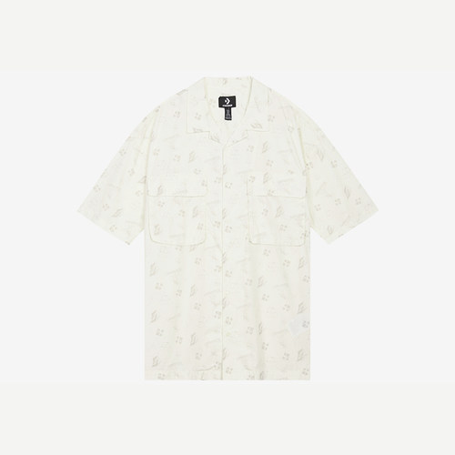 Converse/匡威正品夏季新款男子满印翻领短袖衬衫10026163-A01