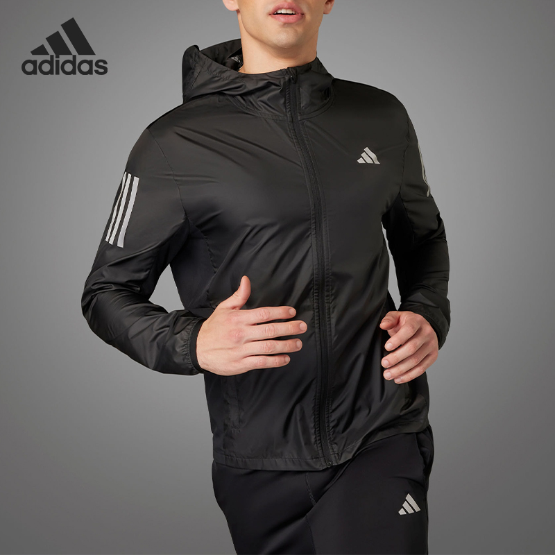 Adidas/阿迪达斯官方正品男子运动透气休闲连帽夹克外套HZ4523