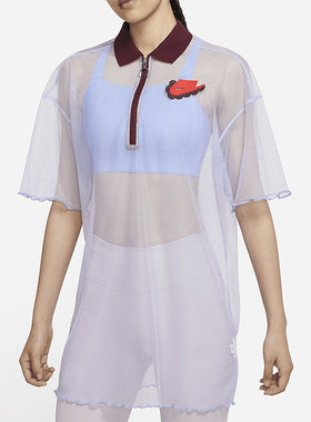 Nike/耐克正品2025女士日常翻领套头透气网纱连衣裙DD4526-580