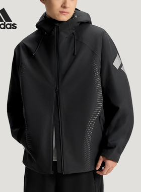 Adidas/阿迪达斯正品2025冬季款男士日常连帽耐穿梭织外套KH0168