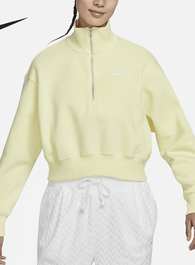 Nike/耐克正品春季新款女士半拉链短款卫衣DQ5768-706