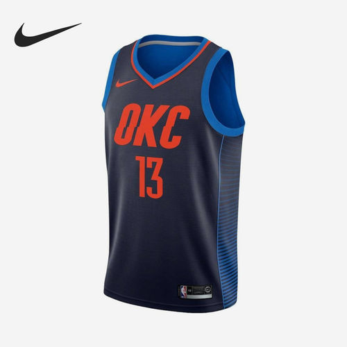 Nike耐克正品NBA SW球迷版雷霆队乔治13号男款透气篮球877216-422