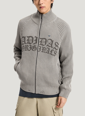 Adidas/阿迪达斯正品三叶草男士立领拉链运动宽松针织外套KR5057