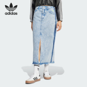 休闲牛仔半身裙IW5665 三叶草女士时尚 Adidas 阿迪达斯正品