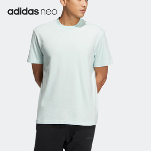 新款 Adidas 阿迪达斯正品 当季 T恤HS6814 neo男子圆领运动短袖