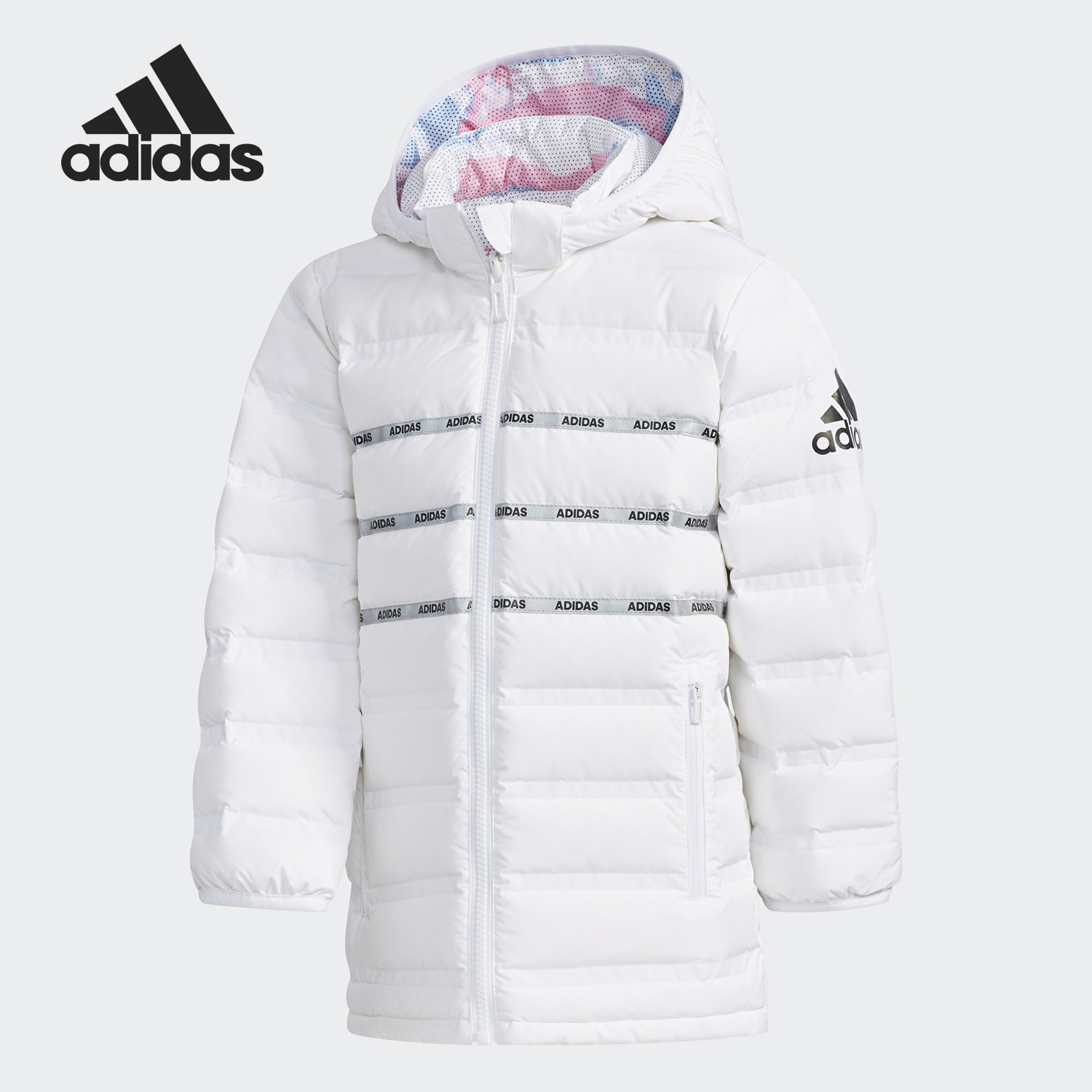 Adidas/阿迪达斯正品小童舒适运动休闲连帽保暖羽绒服 EH4156