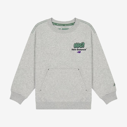 New Balance新百伦正品儿童圆领舒适轻便休闲运动卫衣7ZF32173-GR