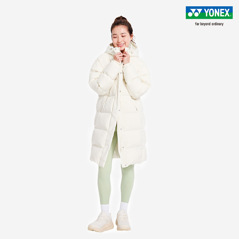 YONEX/尤尼克斯长款羽绒服训练系列保暖棉服运动外套12900525BCR
