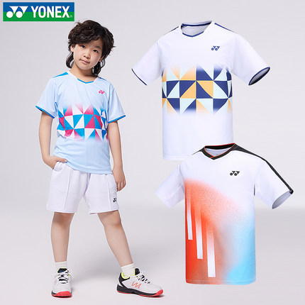 25新款YONEX/尤尼克斯儿童羽毛球服青少年短袖运动T恤速干运动服