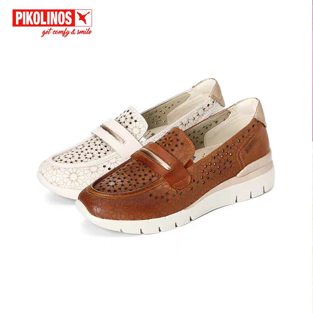 Pikolinos派高雁春季多材质拼接中口套脚乐福鞋PS236706