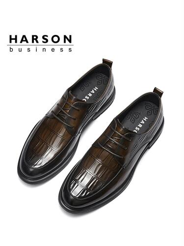 Harson男士2024春季新款商务正装鞋男鞋皮鞋MS244023