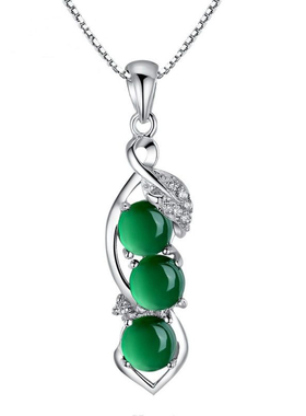 天然四季吊坠银镶玛瑙豆子玉髓