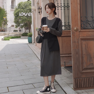 现货 23年秋季新款假两件连衣裙女 267 C37 P120 K178,女装连衣裙,浙宝267