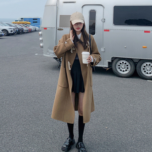 现货 23年冬新款 双面羊绒牛角扣呢子大衣 267 C85 P280控398,女装毛呢外套,浙宝267