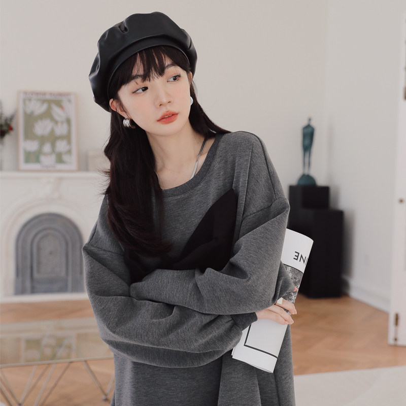 现货2023年秋季新款蝴蝶结卫衣裙223A396P110K158，女装连衣裙，浙宝267