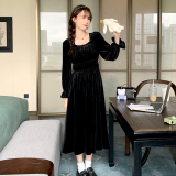 2024年春季新款丝绒连衣裙267-6165P120控168，女装连衣裙，浙宝267