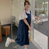 现货2024年夏季新款牛仔背带裙267C31P105158，女装连衣裙，浙宝267