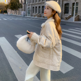现货23年冬皮绣花皮羽绒服90白鸭绒达标真毛边267C102P305K468，女装羽绒服，浙宝267