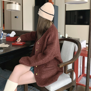 大货已出23年冬季新款加厚圈圈呢子大衣外套女267-6197P155控218图片