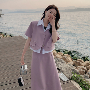 2023年夏季新款假两件上衣+半身裙267-6086P135控188,女装职业装,浙宝267