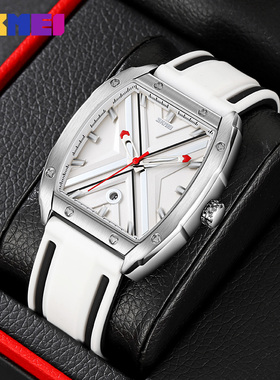 Skmei/时刻美X战士简约潮流炫酷男士日历石英表酒桶型外壳表9364