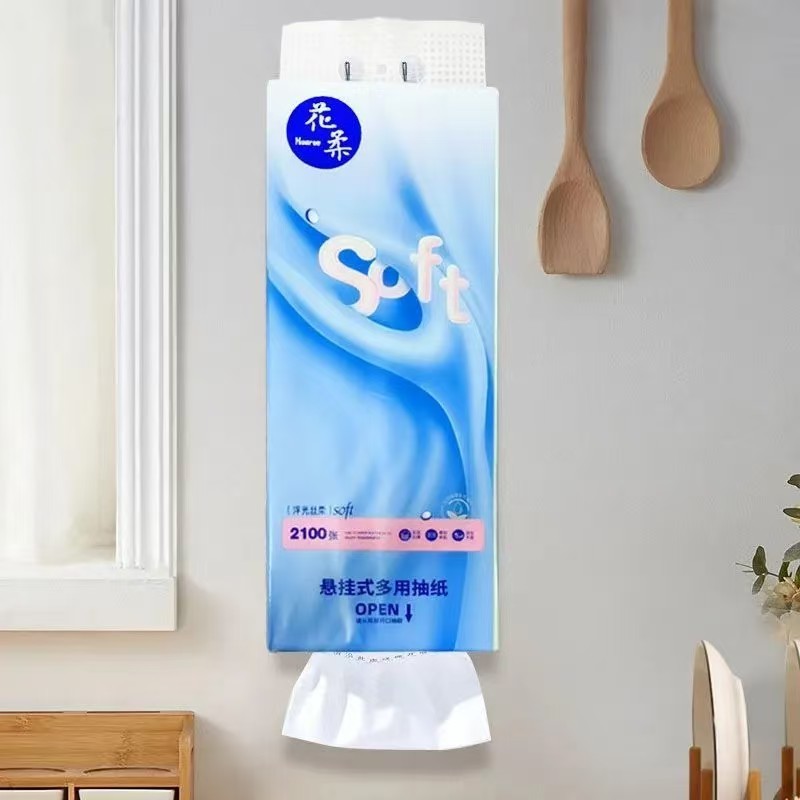 优成花柔悬挂加大加厚底部抽纸图片