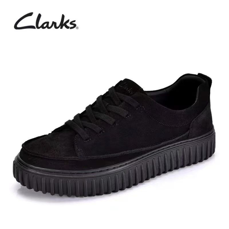 clarks其乐男鞋厚底板鞋新款英伦风舒适耐磨复古透气系带休闲皮鞋