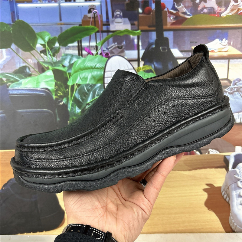 clarks其乐男鞋新款耐磨商务厚底宽楦气垫王舒适套脚牛皮鞋爸爸鞋