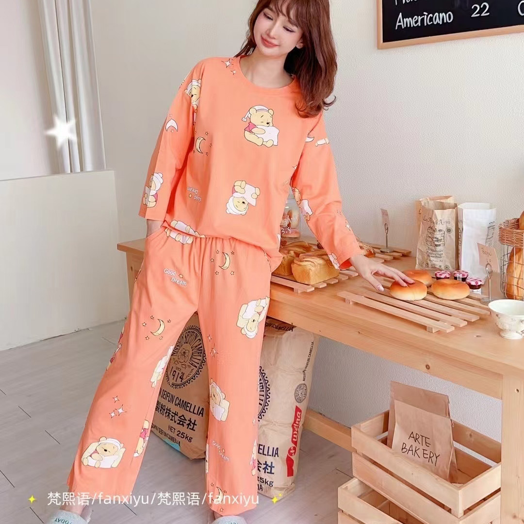 梵熙语2025纯棉睡衣女春秋长袖家居服套装女士睡衣居家服fanxiyu