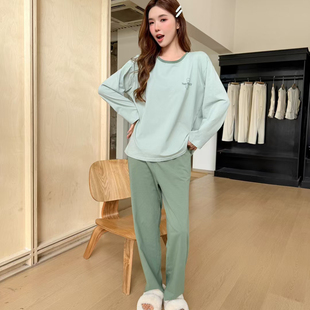 睡衣女2025抖音同款网红长袖长裤秋季纯棉休闲家居服套装yuejihua